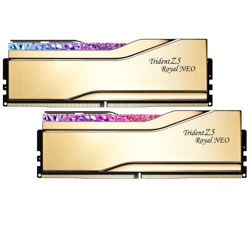 Kit Memorie G.SKILL Trident Z5 Royal NEO RGB Gold AMD EXPO, 32GB, DDR5-8000MHz, CL38, Dual Channel