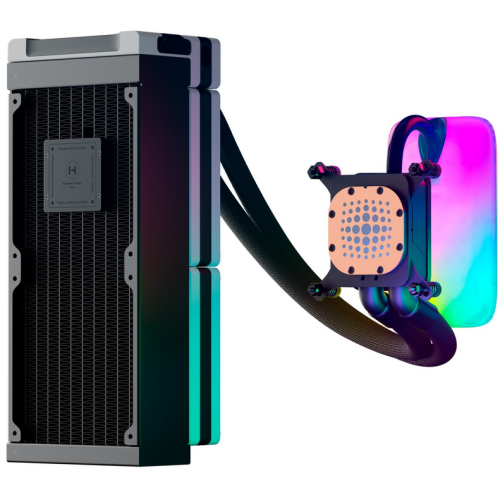 Cooler procesor HYTE Q60 THICC, qRGB LED, 2 x 120 mm, Black-White