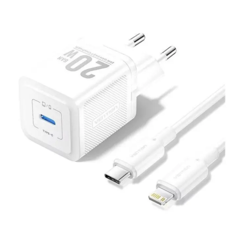 Incarcator retea Vention FEPW0-EU, 1 x USB-C, 20 W, White