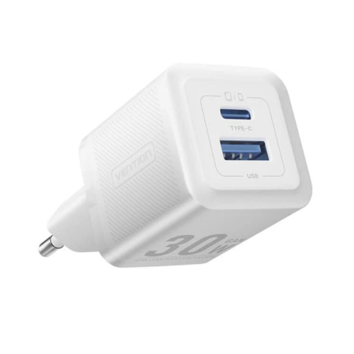 Incarcator retea Vention FEQW0-EU, 1 x USB-A, 1 x USB-C, 30 W, White