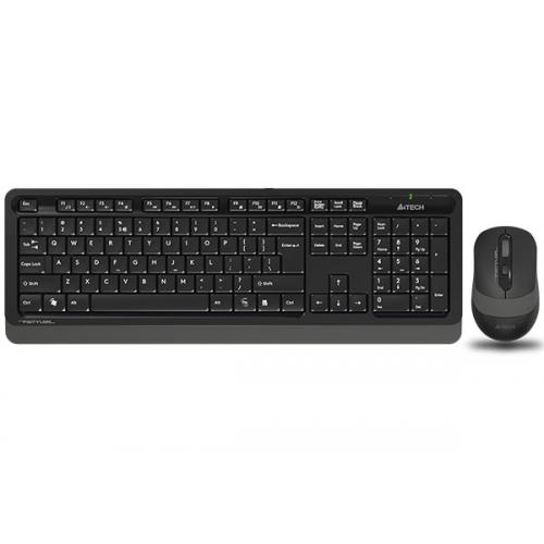 Kit Wireless A4Tech - Tastatura Fstyler FGK10, USB Wireless, Black + Mouse Optic FG10, USB Wireless, Black-Grey