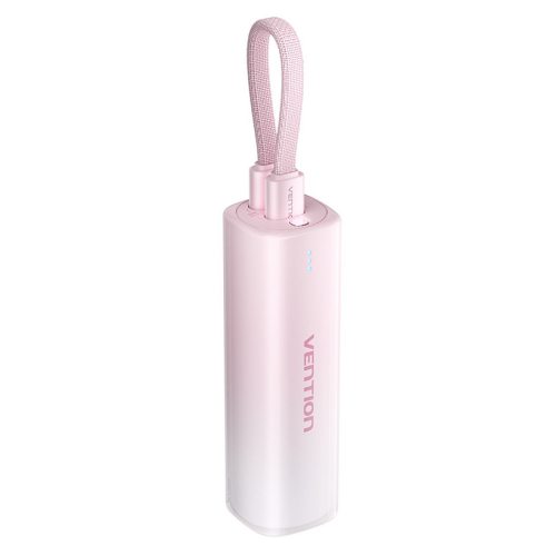Baterie portabila Vention FHWY0, 5000 mAh, 1 x USB-C, 1 x Lightning, Pink