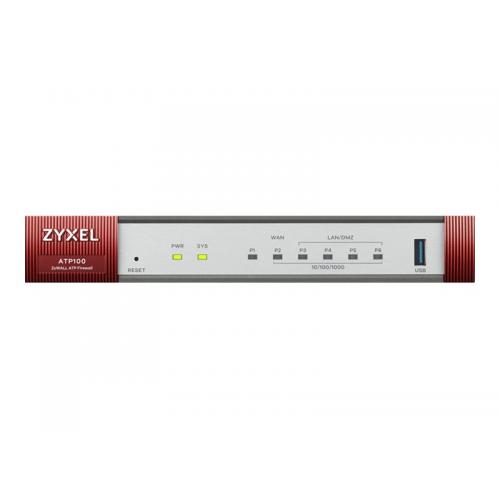 Zyxel ATP 10/100/1000, 1*WAN, 3*LAN/DMZ , 1x SPF, 1x Opt, 1x USB 3.0 ports, fanless, Standard compliance.