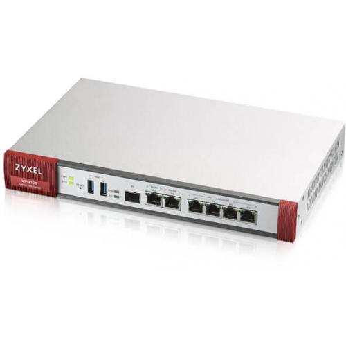 Zyxel VPN100 Firewall, 100xVPN, 30xSSL, 2xWAN, 4xLAN/DMZ, 1xSFP, WiFi Controler