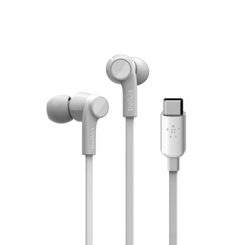 Casti cu microfon Belkin ROCKSTAR, USB-C, White