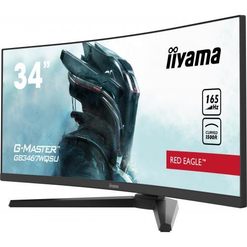 Monitor LED Curbat Iiyama G-MASTER Red Eagle GB3467WQSU-B5, 34inch, 3440x1440, 0.4ms, Black