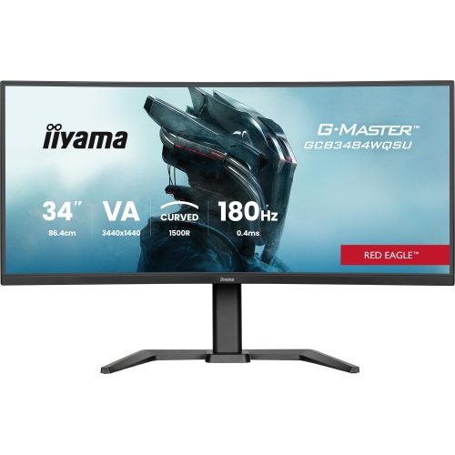 Monitor LED Curbat Iiyama G-Master Red Eagle GCB3484WQSU-B1, 34 inch, 3440 x 1440, 0.4 ms, Black