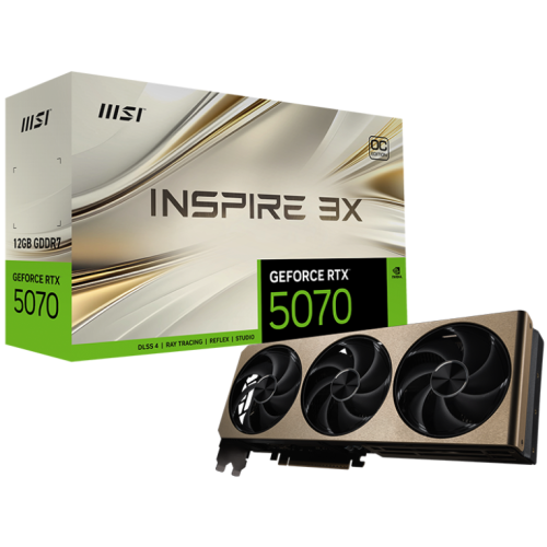 Placa video MSI nVidia GeForce RTX 5070 INSPIRE 3X OC 12GB, GDDR7, 192 bit