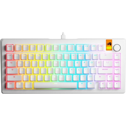 Tastatura Glorious PC Gaming Race GMMK 3 HE 75% Prebuilt - Fox HE Switches, RGB LED, USB-C, White