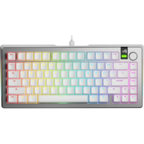 Tastatura Glorious PC Gaming Race GMMK 3 PRO 75% Prebuilt - Fox Switches, RGB LED, USB-C, Silver
