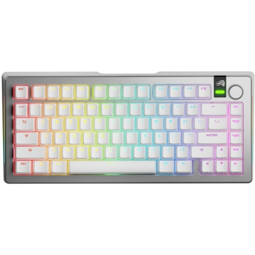 Tastatura Wireless Glorious PC Gaming Race GMMK 3 PRO 75% Prebuilt - Fox Switches, RGB LED, USB Wireless/Bluetooth, Silver
