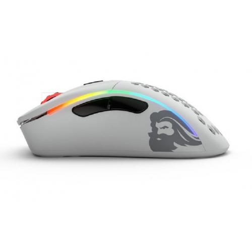 Mouse Optic Glorious Model D, RGB LED, USB Wireless, White