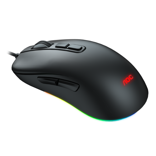 Mouse Optic AOC GM300B, RGB LED, USB, Black