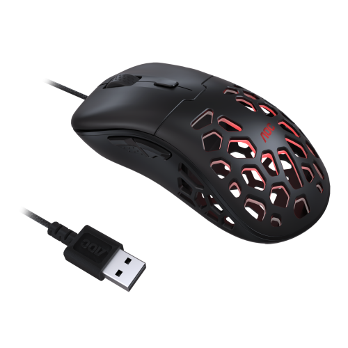 Mouse Optic AOC GM510, RGB LED, USB, Black
