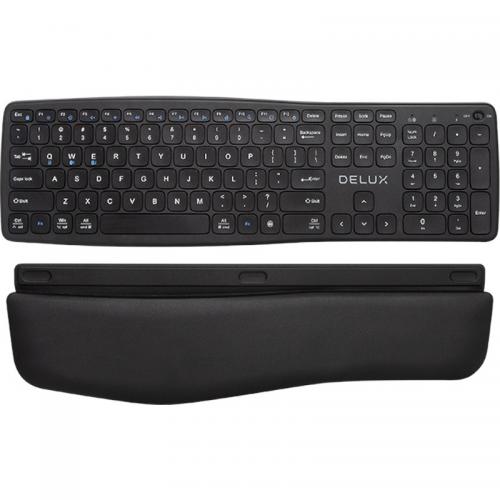 Tastatura Wireless Delux GM908CV, USB-C/Bluetooth, Black