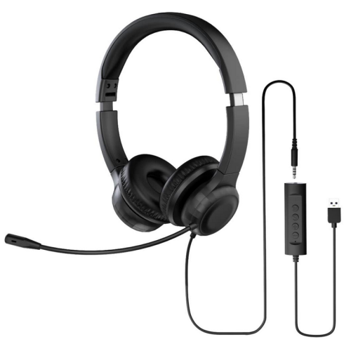 Casti cu microfon Acer Conference, USB / 3.5 mm jack, Black