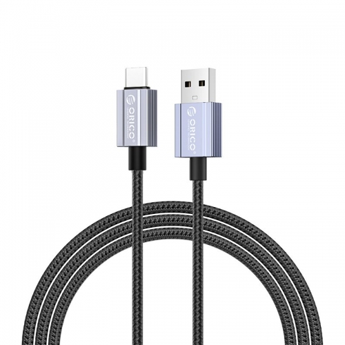 Cablu de date Orico GQA66-15-BK, USB-A male - USB-C male, 1.5m, Black