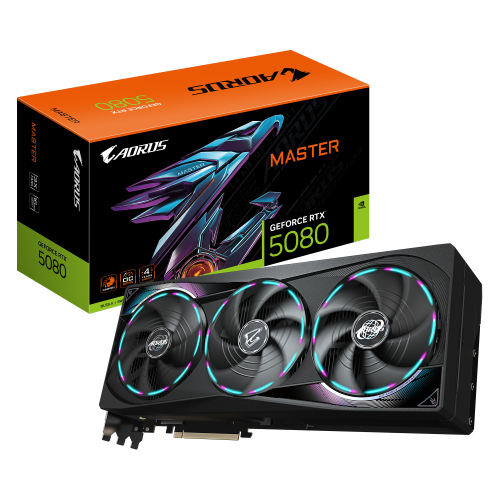 Placa video Gigabyte nVidia GeForce RTX 5080 AORUS MASTER 16 GB, GDDR7, 256 bit - DESIGILAT