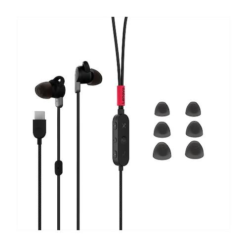 Casti cu microfon Lenovo Go, USB-C, Storm Grey