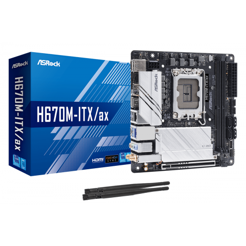 Placa de baza Asrock H670M-ITX/AX D4, LGA 1700