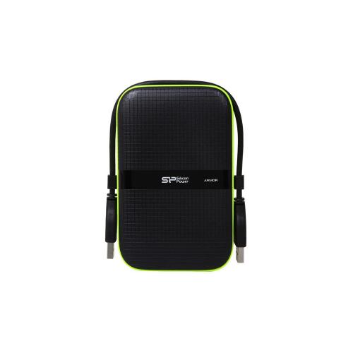 Hard Disk portabil Silicon Power Armor A60 2TB, USB 3.0, 2.5 inch, Black-Green