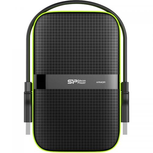 Hard Disk Portabil Silicon Power Armor A60 5TB, USB 3.0, 2.5inch, Black-Green