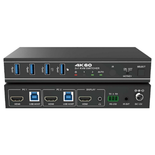 Switch KVM EvoConnect KSWB21H, 3 x HDMI, Black