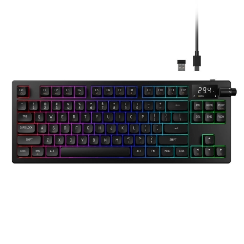 Tastatura Gamdias Hermes M7 Hybrid, RGB LED, USB/USB Wireless/Bluetooth, Black