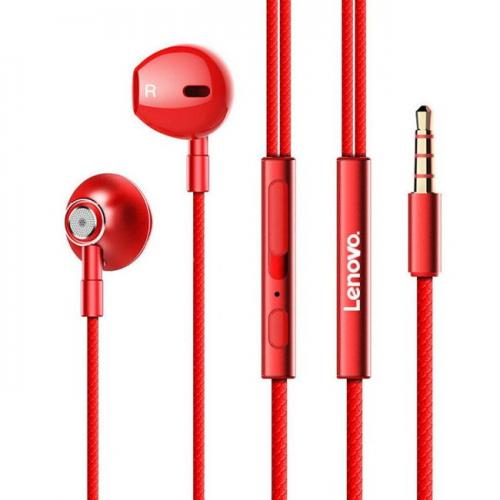 Casti cu microfon Lenovo HF140, 3.5mm Jack, Red