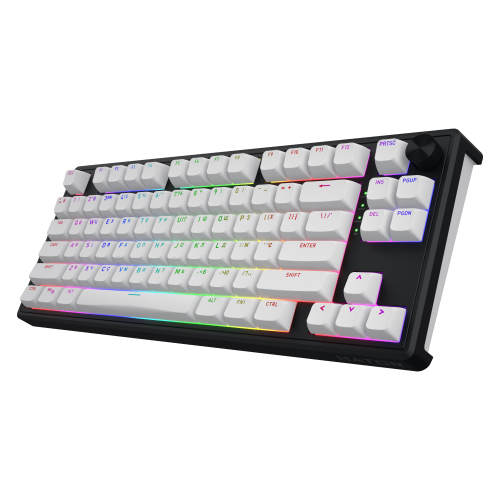 Tastatura Hator Skyfall 80, RGB LED, USB/USB Wireless/Bluetooth, Black-White
