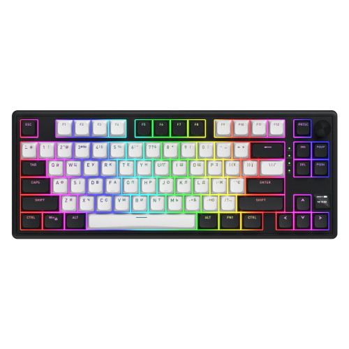 Tastatura Hator Skyfall Mag ULTIMA 8K, RGB LED, Bluetooth/USB/USB Wireless, Black-White