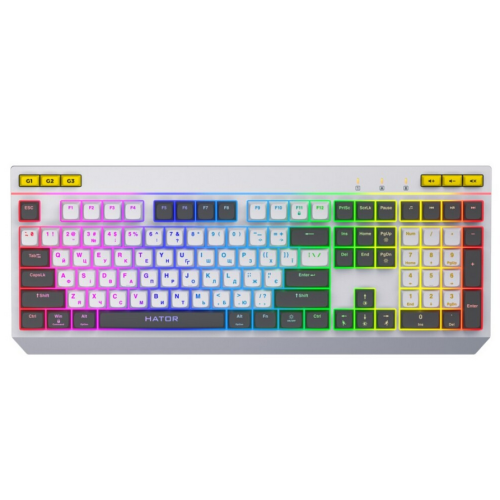 Tastatura Hator Icefall, RGB LED, USB, White