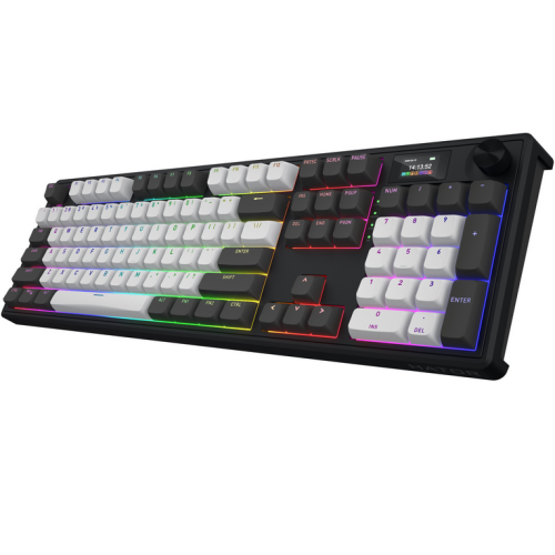 Tastatura Hator Skyfall 100 PRO, RGB LED, USB/USB Wireless/Bluetooth, Black-White