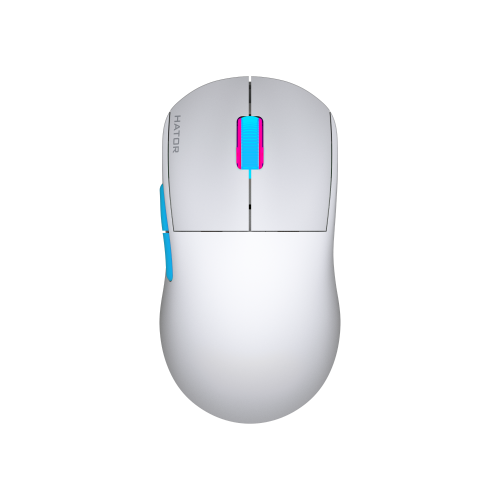 Mouse Optic Hator Quasar 2 Pro, USB/USB Wireless/Bluetooth, White-Blue