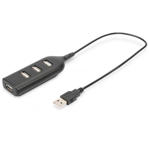 Hub USB ASSMANN AB-50001-1, 4x USB 2.0, Black