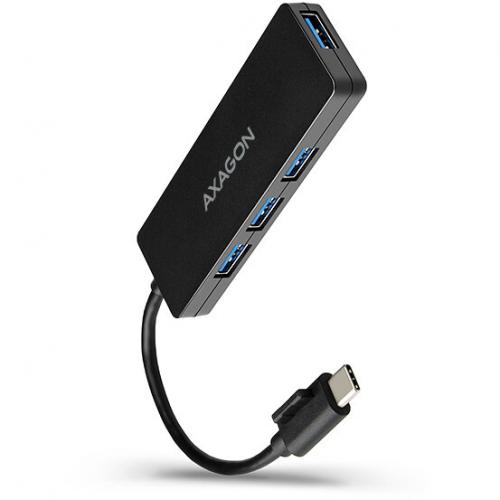 Hub USB Axagon Slim HUE-G1C, 4x USB 3.2 gen 1, Black