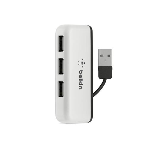 Hub USB Belkin Travel, 4x USB 2.0, Black-White