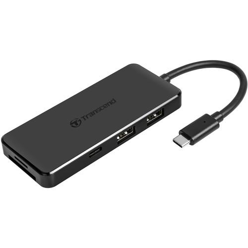 Hub USB-C Transcend HUB5C, 2x USB 3.0 + 1x USB-C 3.1, Black