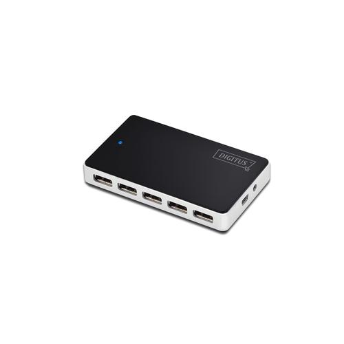 HUB USB Digitus DA-70229, 10x USB 2.0, Black