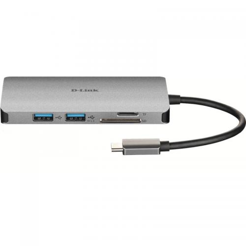 D-Link DUB-M610 6-in-1 USB-C Hub with HDMI, SD/microSD card reader and powerdelivery, DUB-M610,1* USB-C connector with USB cable 11.5 cm, 1* HDMI Port, 2* USB Type-APort (USB 3.0), 1* SD card slot, 1* microSD card slot, 1* USB-C powerdelivery.