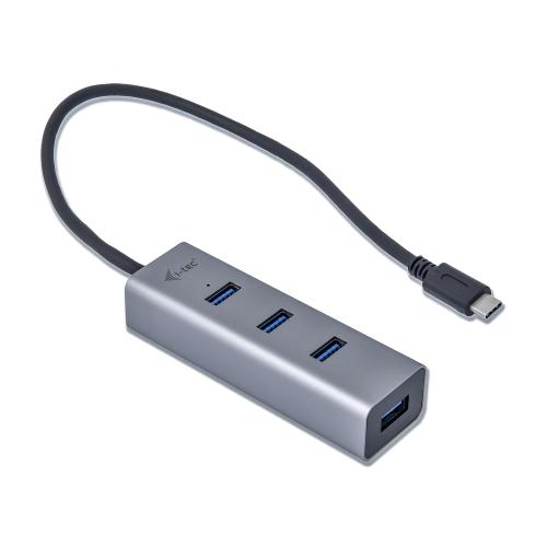 Hub USB i-tec C31HUBMETAL403, 4x USB 3.2 gen 1, Chrome