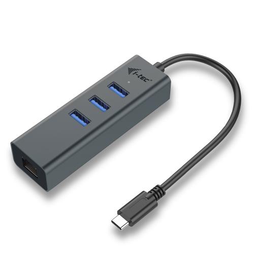 Hub USB i-tec C31METALG3HUB, 3x USB 3.2 gen 1 + 1x RJ-45, Space Grey