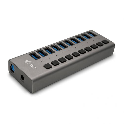 Hub USB i-tec U3CHARGEHUB10, 10x USB 3.2 gen 1, Black