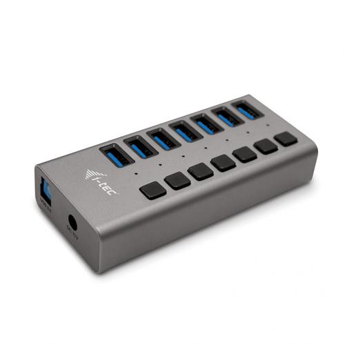 Hub USB i-tec U3CHARGEHUB7, 7x USB 3.2 gen 1, Black