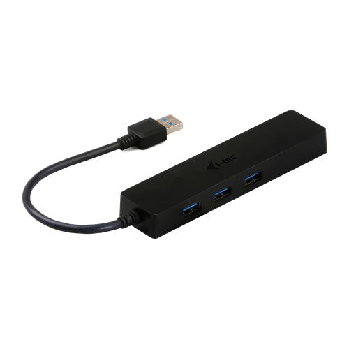 Hub USB i-tec U3GL3SLIM, 3x USB 3.2 gen 1 + 1x RJ-45, Black