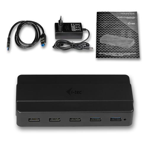 Hub USB i-tec U3HUB742, 7x USB 3.2 gen 1, Black