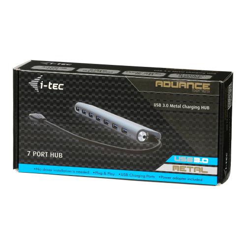 Hub USB i-tec U3HUB778, 7x USB 3.2 gen 1, Grey