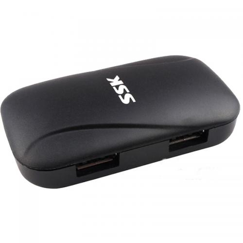 Hub USB SSK SHU037, 4x USB 2.0, Black