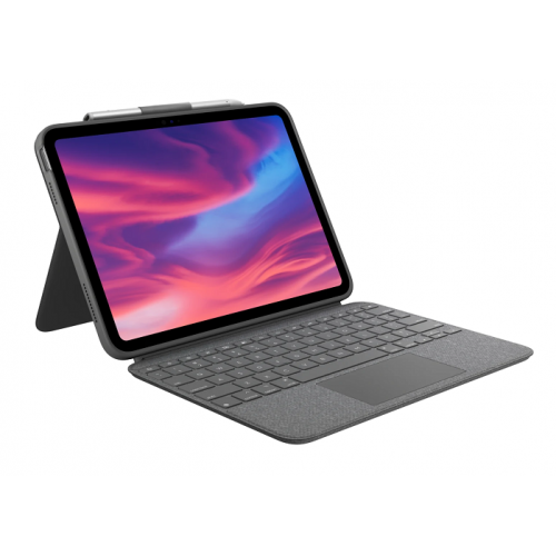 Husa/Stand Logitech Combo Touch cu tastatura pentru iPad 10th gen, Layout US, Oxford Grey