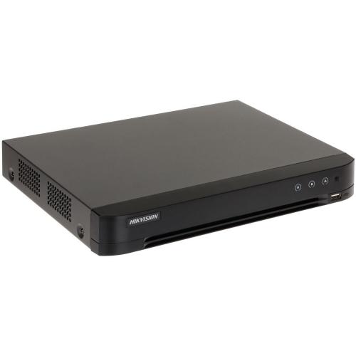 DVR 8 canale Turbo HD Hikvision IDS-7208HQHI-M1/S(C); 4MP; Acusens - Deep learning; filtrarea alarmelor false dupa corpul uman si masini sau detectie faciala si captura; compresie: HDTVI/AHD/CVI/CVBS/IP; permite conectarea a 8 camere Turbo HD rezolutie: 4